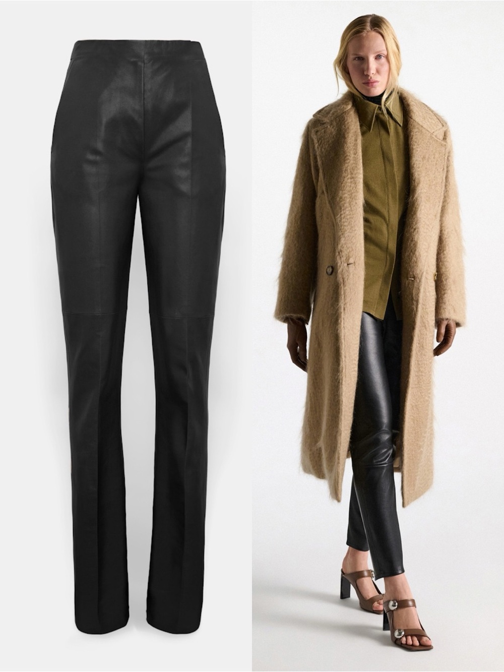 Dorothee Schumacher | NWT Black High Waist Faux Leather Slim Leg Trousers Size 4